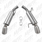 MBRP 05-10 Ford Mustang GT 5.0/Shelby GT500 Dual Mufflers Axle Back Split Rear AL (view 4)