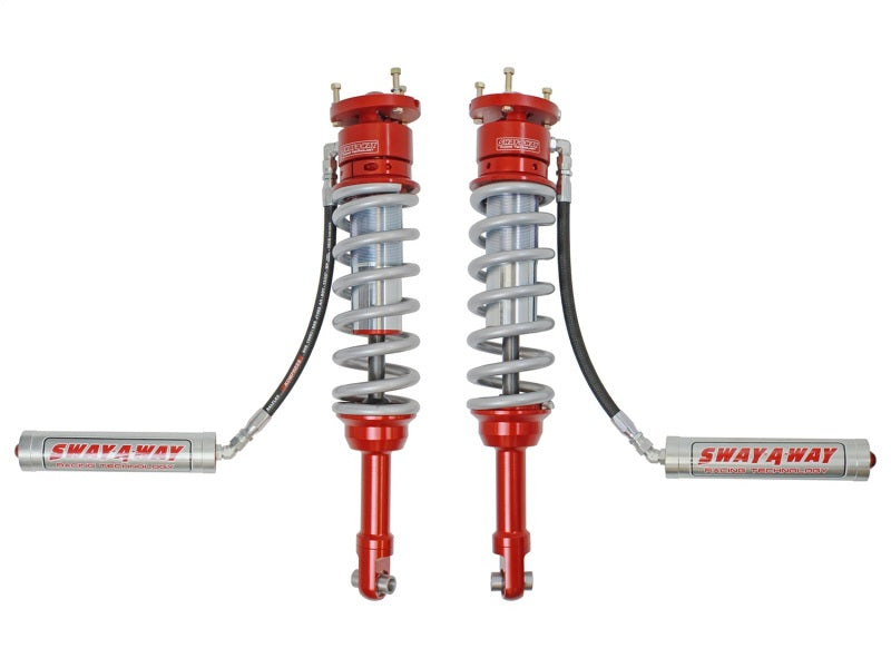 aFe Sway-A-Way 3.0in Front Coilover Kit 2017 Ford F-150 Raptor V6-3.5L (tt) w/Remote Reservoirs Main image