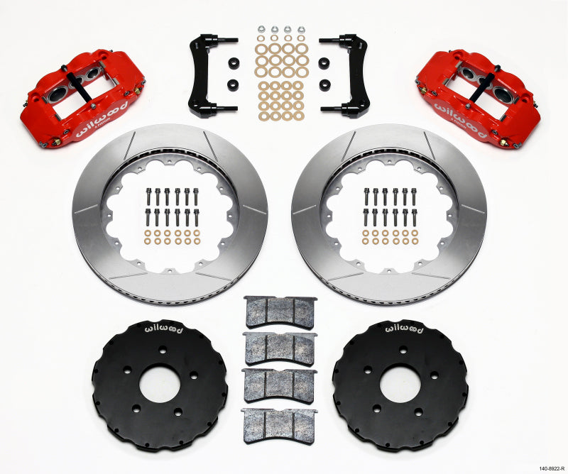 Wilwood Narrow Superlite 6R Front Hat Kit 14.00in Red 2005-up Corvette C6 Main image