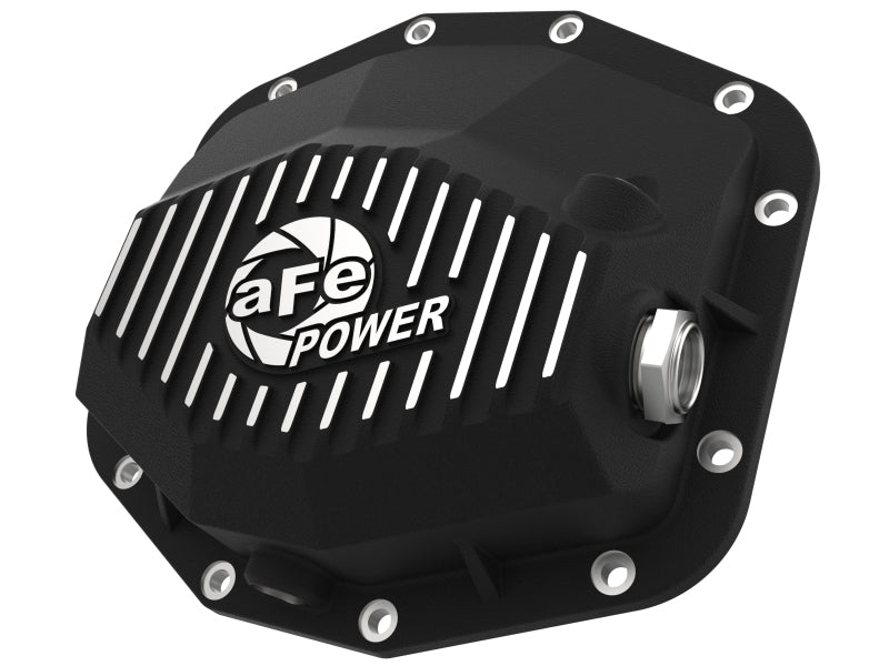 aFe POWER 21-22 Ram 1500 TRX Hemi V8 6.2L (sc) PRO Series Rear Differential Cover Black w/ Machined Main image
