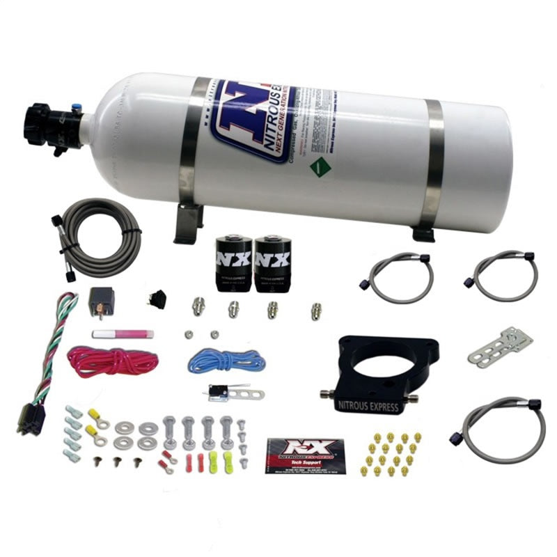 Nitrous Express GM LS 78mm 3-Bolt Nitrous Plate Kit (50-350HP) w/15lb Bottle (view 2)