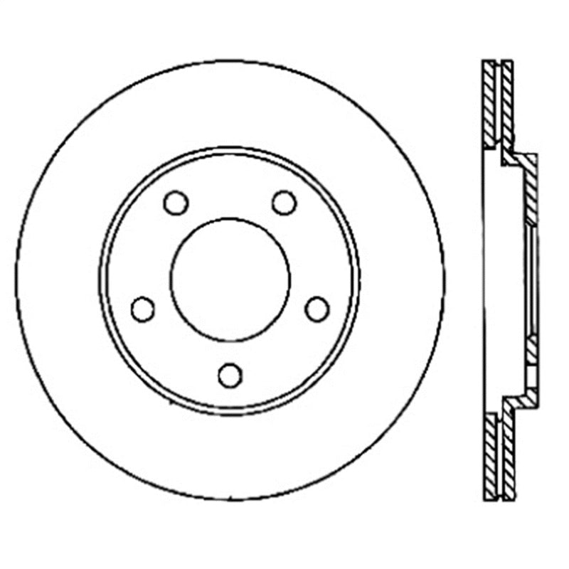 StopTech Power Slot 05-10 Mustang V6/4.0L / GT V8-4.6L Rear Right Slotted Rotor Main image