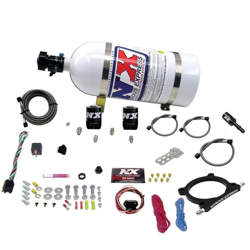 Nitrous Express 11-15 Ford Mustang GT 5.0L High Output Nitrous Plate Kit (50-250HP) w/10lb Bottle Main image