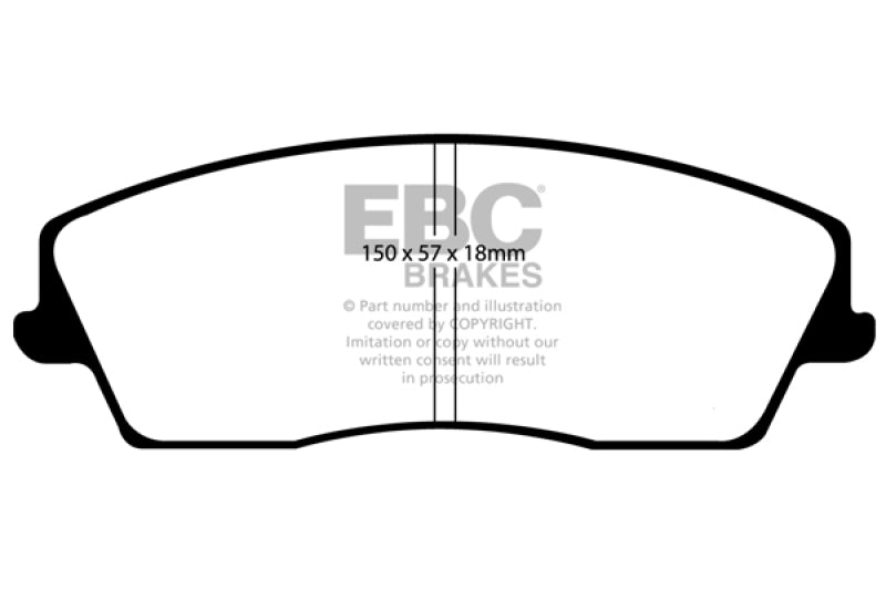 EBC 05-09 Chrysler 300 2.7 Greenstuff Front Brake Pads (view 3)