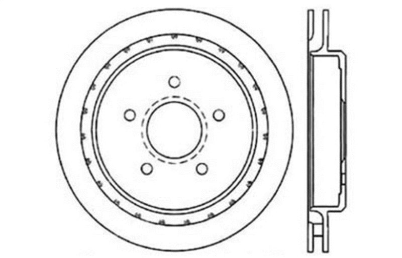 StopTech 97-10 Chevy Corvette Slotted & Drilled Rear Right Rotor Main image