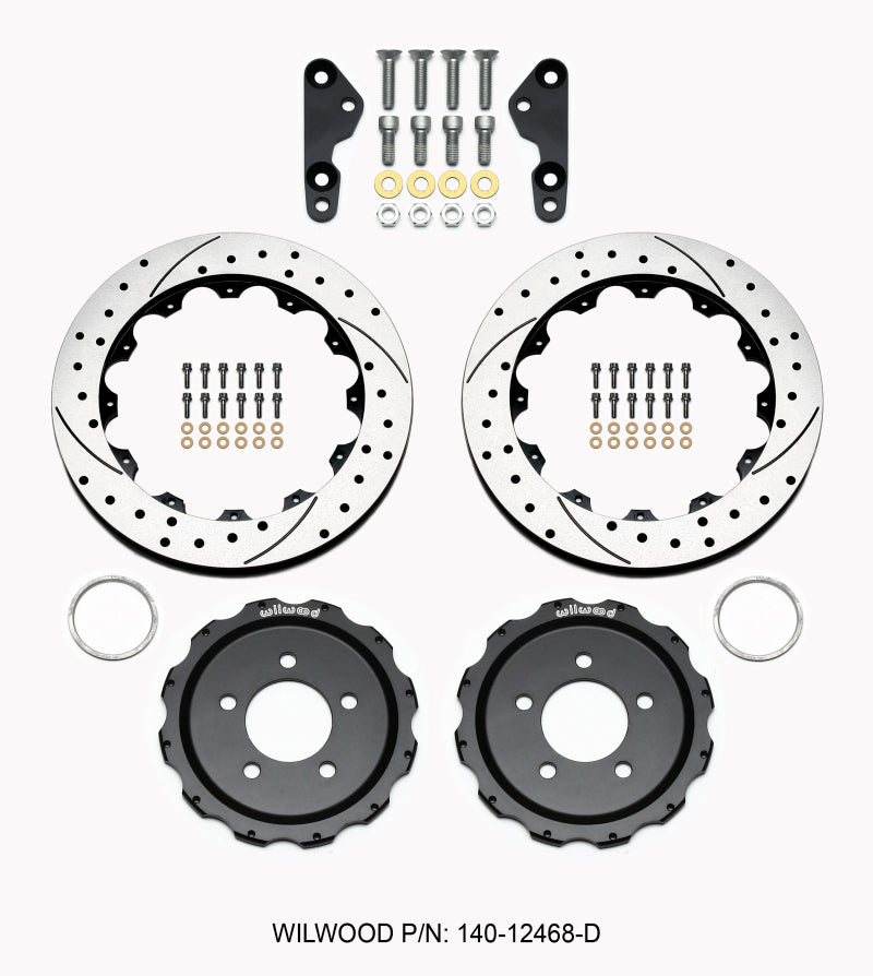 Wilwood Pro-Matrix Rear Kit Drilled 05-12 Mustang GT (2pc Hat/Rtr) Main image