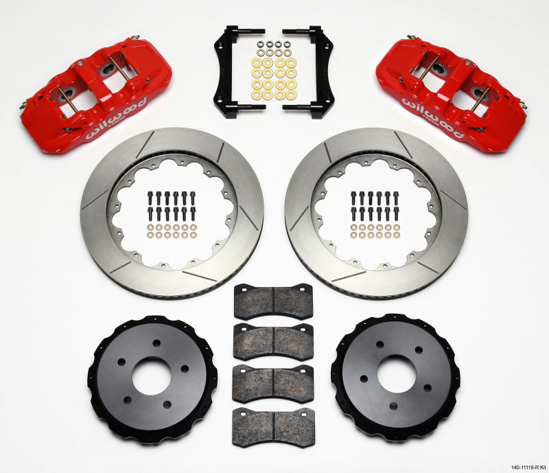 Wilwood AERO4 Rear Kit 14.00in Red 97-04 Corvette C5/Z06 05-13 C6 Main image