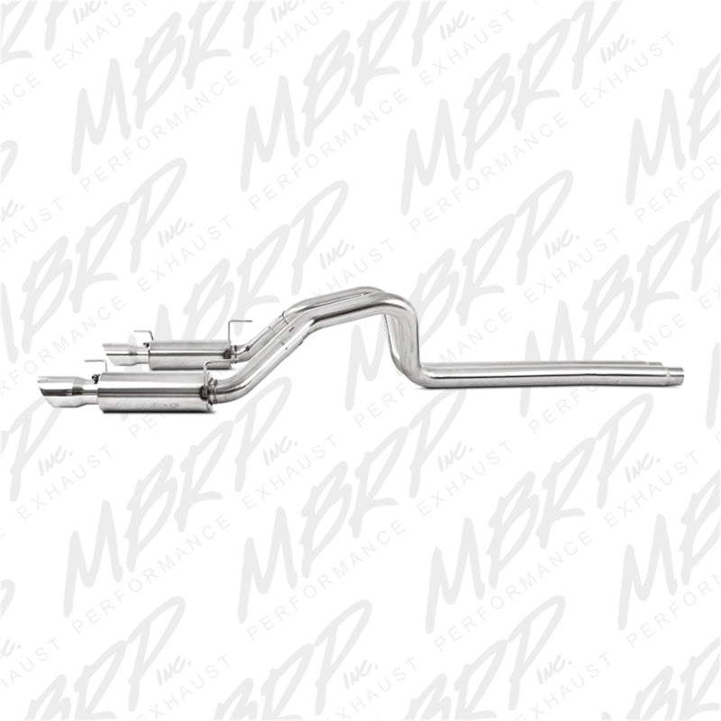 MBRP 05-09 Ford Shelby GT500 / GT Dual Split Rear Race Version, T409 4in Tips Exhaust System (view 8)