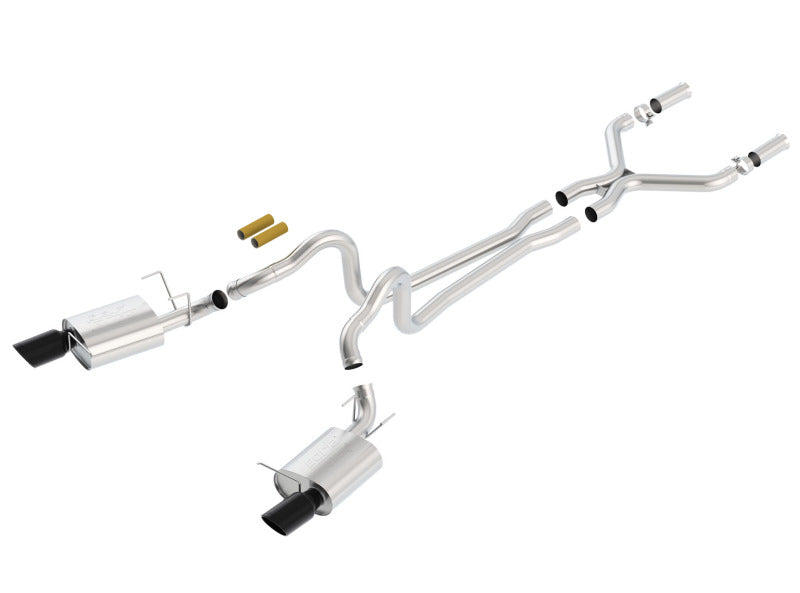 Borla 2011-2012 Mustang GT 5.0L Black Chrome 4.5in Rd Tip ATAK Catback Exhaust Main image