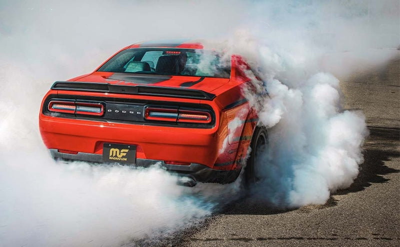 MagnaFlow Axle-Back, SS, 3in, Quad Split Rear 3.5 Tips 2015 Dodge Challenger incl SRT Hellcat (view 24)