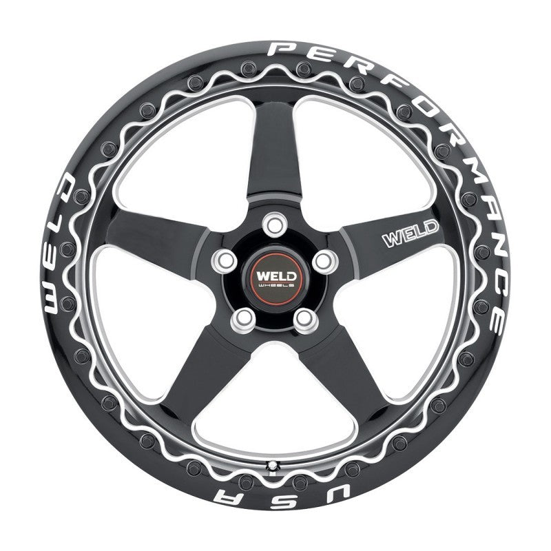 Weld S904 15x10 Ventura Beadlock 5x115 ET22 BS6.4 Gloss BLK MIL DIA 78.1 (view 2)