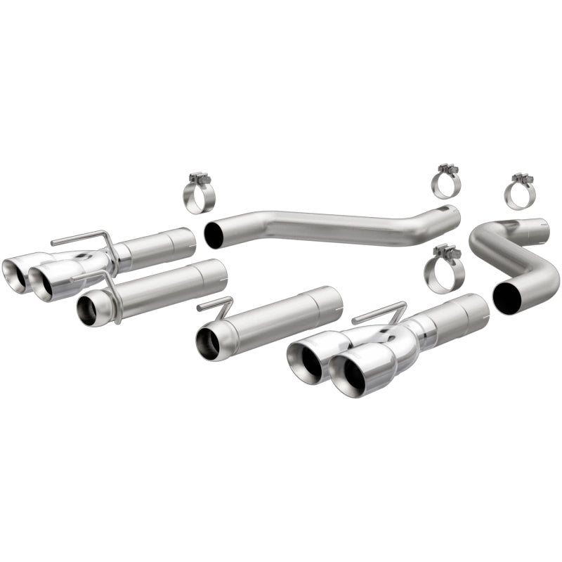 MagnaFlow Axle-Back, SS, 3in, Quad Split Rear 3.5 Tips 2015 Dodge Challenger incl SRT Hellcat (view 3)
