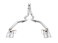 AWE Tuning 2018+ Ford Mustang GT (S550) Cat-Back Exhaust - Track Edition (Quad Chrome Silver Tips)