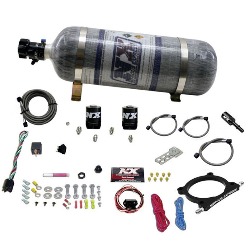 Nitrous Express 11-15 Ford Mustang GT 5.0L High Output Nitrous Plate Kit (50-250HP) w/12lb Bottle Main image