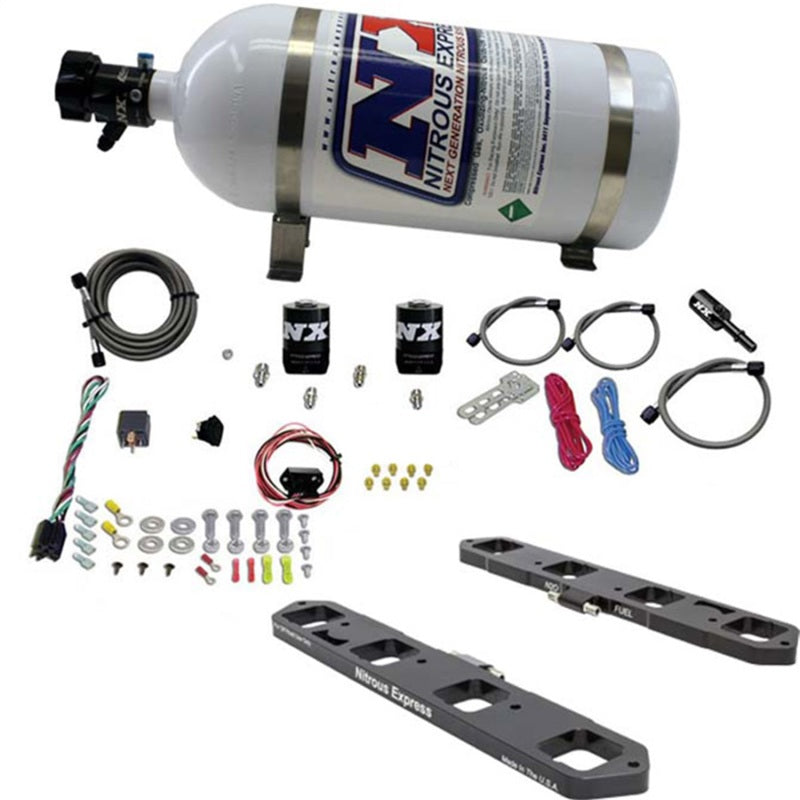 Nitrous Express Dodge/Ram 5.7L/6.1L/6.4L Hemi Direct Port Plate System w/10lb Bottle Main image
