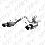 MBRP 11-14 Ford Mustang GT 5.0L 3in Cat Back Dual Split Rear Street Version 4in Tips - Black (view 2)
