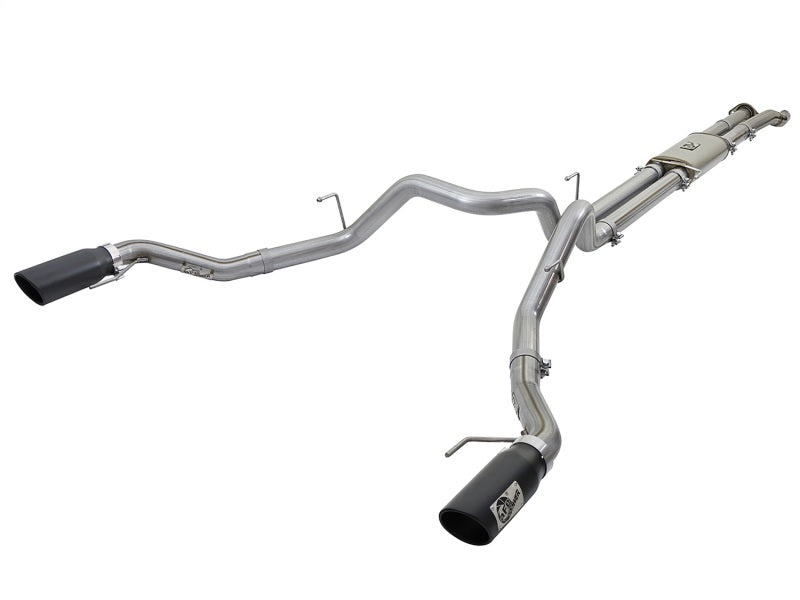 aFe MACH Force XP 3in 409-SS Exhaust Cat-Back 2017 Ford F-150 Raptor V6-3.5L (tt) w/ Black Tip Main image