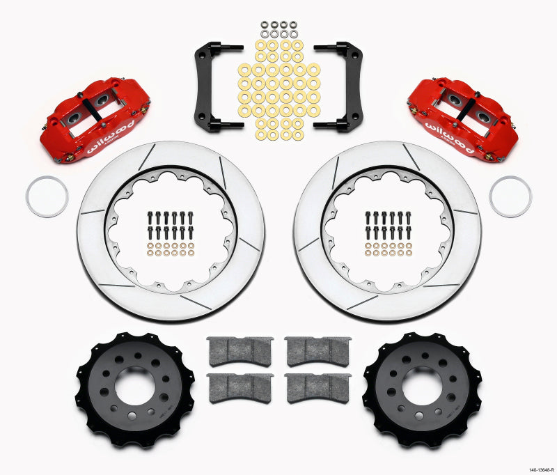 Wilwood Narrow Superlite 4R Rear Kit 14.00in Red Morrison Multilink IRS (2010-15 Camaro Based) Main image