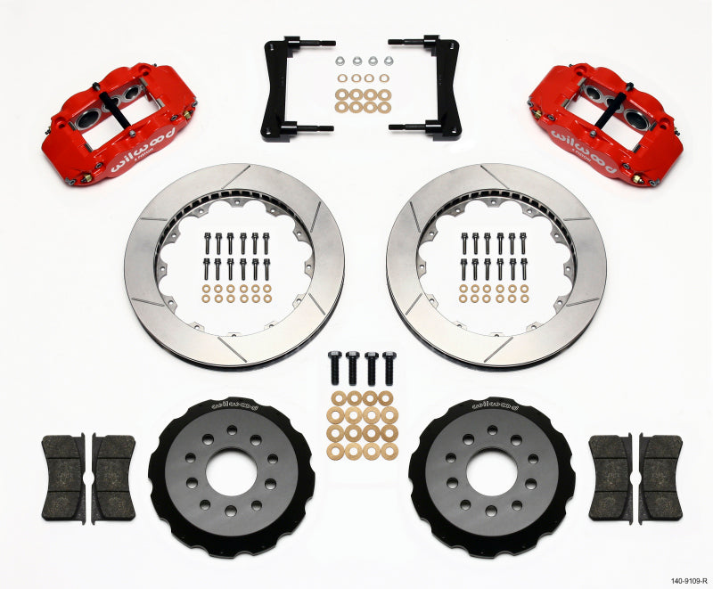 Wilwood Narrow Superlite 6R Front Hat Kit 13.06in Red 2005-2014 Mustang Main image