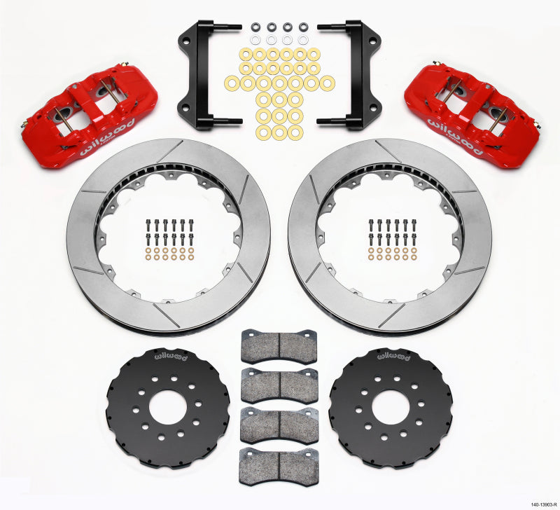 Wilwood AERO6 Front Hat Kit 15.00 Red 97-04 Corvette C5/Z06 05-13 C6 Main image