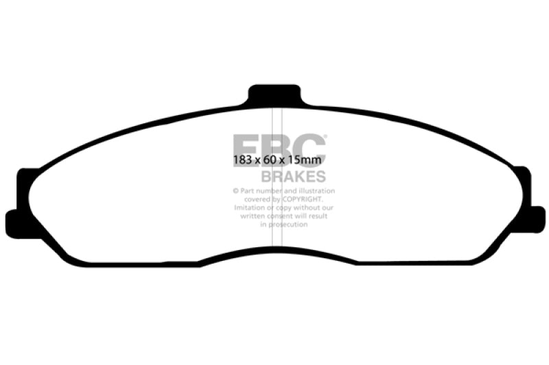 EBC 03-04 Cadillac XLR 4.6 Redstuff Front Brake Pads (view 3)