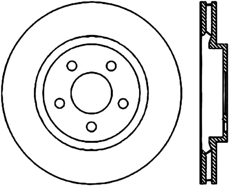 StopTech Sport Slotted (CRYO) 05-19 Chrysler 300 Rear Right Slotted Rotor Main image