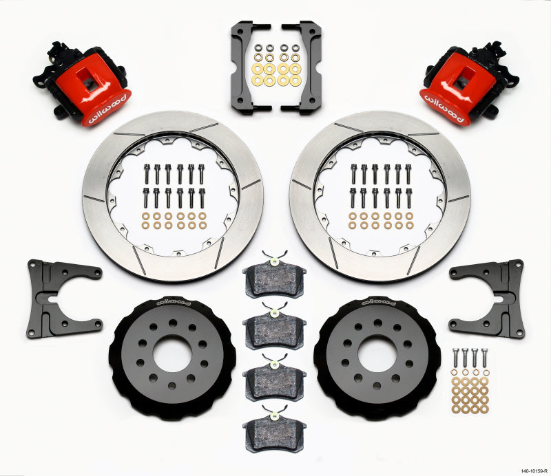 Wilwood Combination Parking Brake Rear Kit 12.88in Red 2005-2014 Mustang Main image