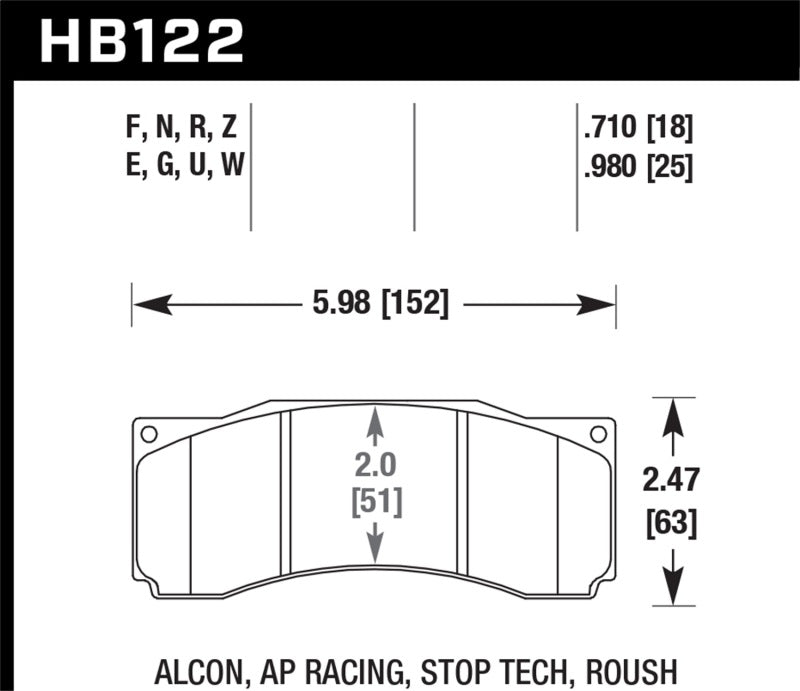Hawk StopTech ST-60 Caliper Performance Ceramic Street Brake Pads (view 2)