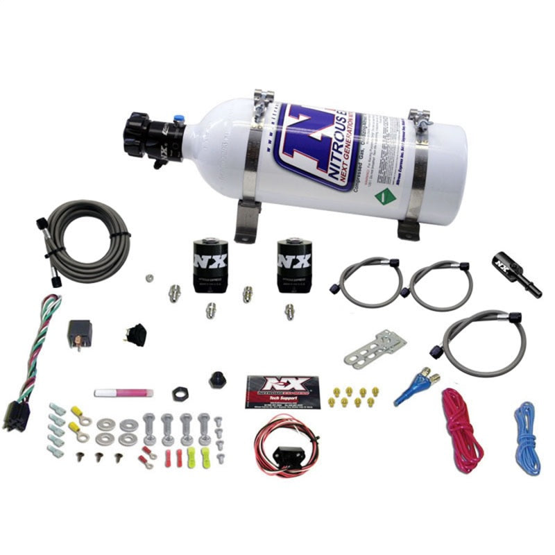 Nitrous Express 11-15 Ford Mustang GT 5.0L Coyote Single Nozzle Nitrous Kit (35-150HP) w/5lb Bottle Main image