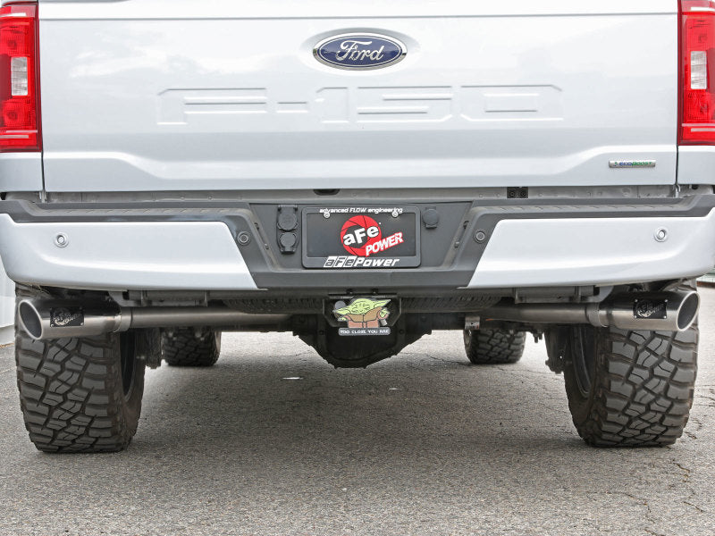 aFe Vulcan 3in 304 SS Cat-Back Exhaust 2021 Ford F-150 V6 2.7L/3.5L (tt)/V8 5.0L w/ Polished Tips (view 3)