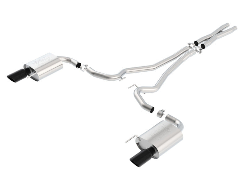 Borla Atak S Cat-Back 15-17 Ford Mustang GT 5.0L V8 MT/AT 2.5in pipe 4in tip (Black Chrome) (view 2)