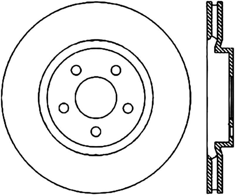 StopTech 05-17 Dodge Chrysler 300 SportStop Cryo Slotted & Drilled Front Left Rotor Main image