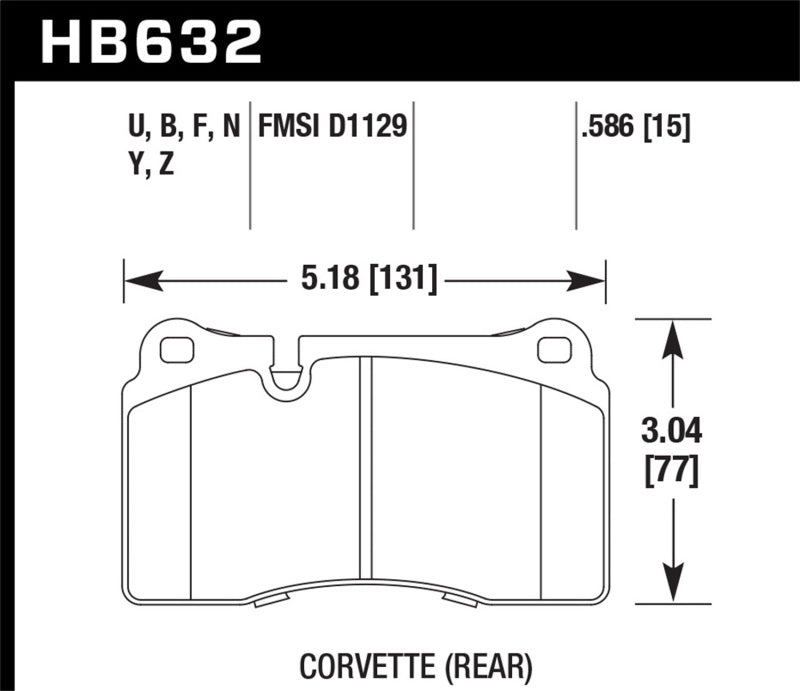Hawk 2007-2015 Volkswagen Tourareg Base/V6/V6-Sport/TDI HPS 5.0 Performance Rear Brake Pads (view 2)