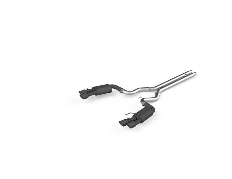 MBRP 18-19 Ford Mustang GT 5.0 3in Dual Split Rear Cat Back w/ Quad 4in Dual Wall Tips- Black Coated (view 2)