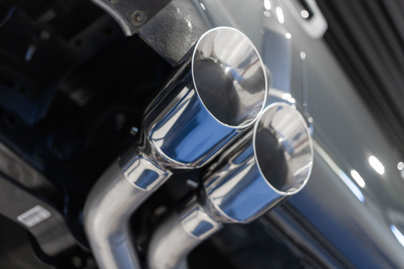MBRP 2021+ Ford F150 Black Coated Dual Pre-Axle (Street Profile) 2.5in OD Tips 3in Cat Back Exhaust (view 4)