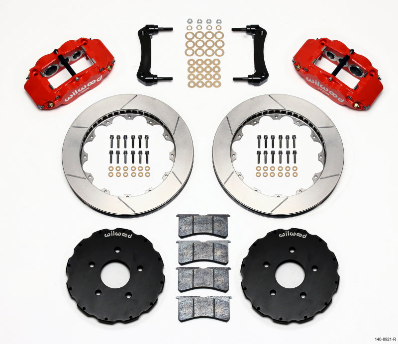 Wilwood Narrow Superlite 6R Front Hat Kit 13.06in Red 2005-up Corvette C6 Main image