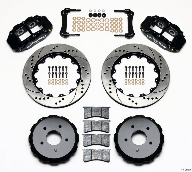 Wilwood Narrow Superlite 4R Rear Kit 14.00in Drilled 97-04 Corvette C5/Z06 05-13 C6 Main image