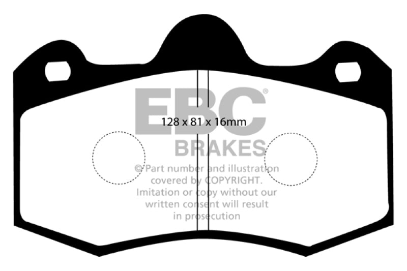 EBC 11+ Mclaren MP4-12C 3.8 Twin Turbo Orangestuff Rear Brake Pads (view 4)