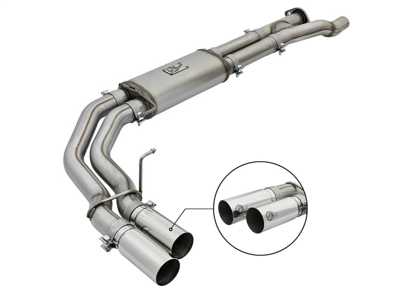 aFe POWER Rebel Series 3in 409 SS Cat Back Exhaust w/ Polished Tips 17 Ford F-150 Raptor V6-3.5L Main image