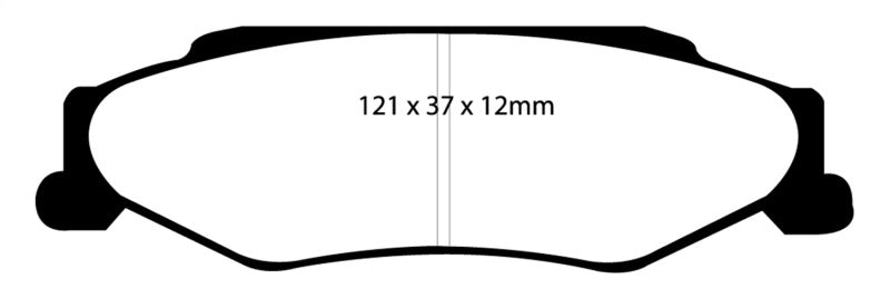 EBC 03-04 Cadillac XLR 4.6 Redstuff Rear Brake Pads (view 3)