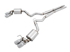 AWE Tuning 2018+ Ford Mustang GT (S550) Cat-Back Exhaust - Touring Edition (Quad Chrome Silver Tips)