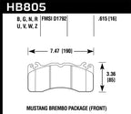 Hawk 15-17 Ford Mustang Brembo Package HP Plus Front Brake Pads (view 3)