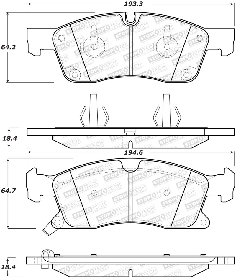 StopTech Street Brake Pads - Front (view 2)
