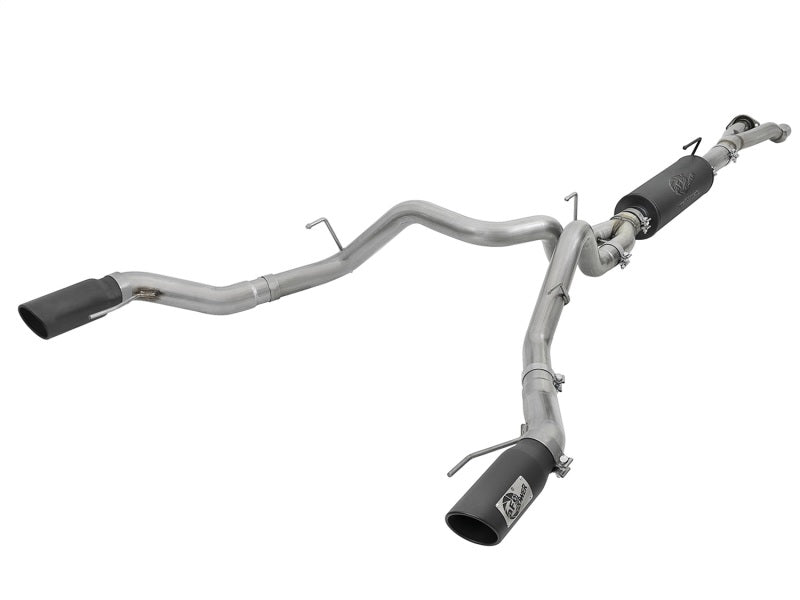 aFe MACH Force-Xp 3in to 3-1/2in 304 SS Cat-Back Exhaust w/Black Tip 17-18 Ford F-150 Raptor V6 3.5L Main image