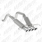 MBRP 14-19 Chevy Corvette V8 6.2L 3in T304 Dual Axle Back w/ 4in Quad Dual Wall Tips (view 2)