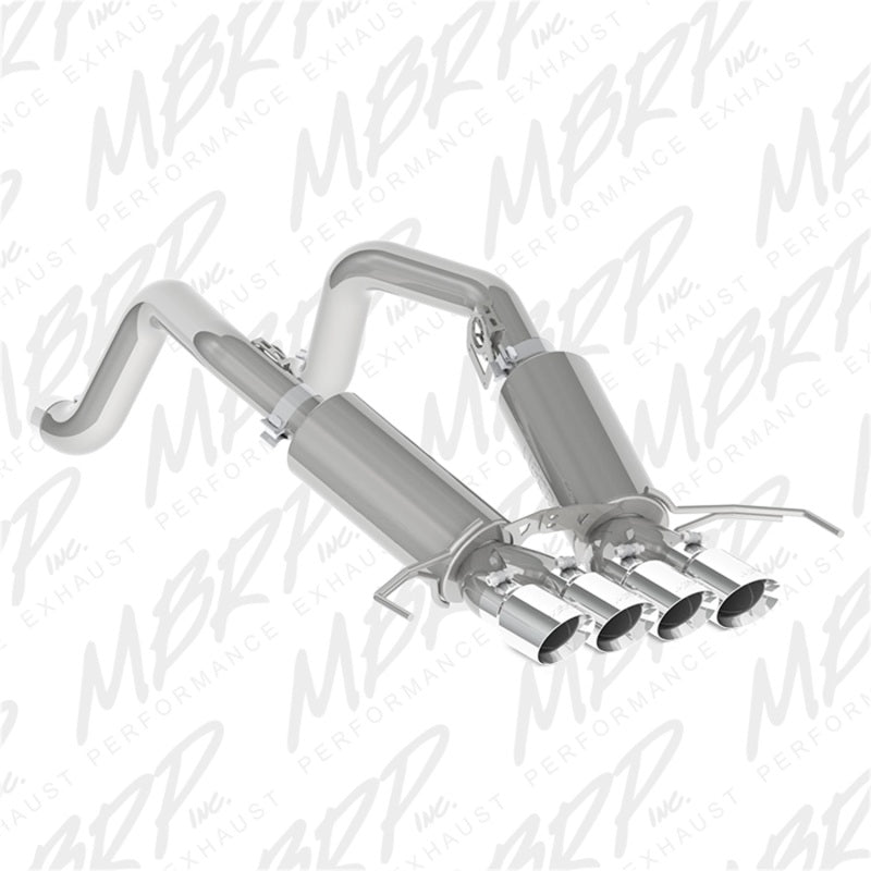 MBRP 14-19 Chevy Corvette V8 6.2L 3in T304 Dual Axle Back w/ 4in Quad Dual Wall Tips (view 2)