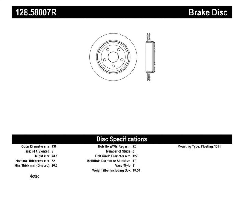 StopTech Drilled Sport Brake Rotor 11-17 Jeep Grand Cherokee (Excludes SRT8) Main image