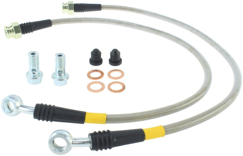 StopTech 14-15 Chevy Corvette Z51 (C7) V8 Stainless Steel Front Brake Lines Main image