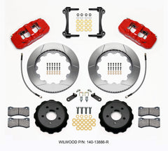 Wilwood AERO6 Front Hat Kit 14.00 Red 2015-Up Mustang w/Lines