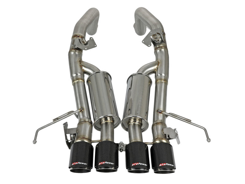 aFe MACH Force-Xp Axle-Back Exhaust System w/ Carbon Fiber Tips Chevrolet Corvette (C7) 14-19 6.2L (view 6)